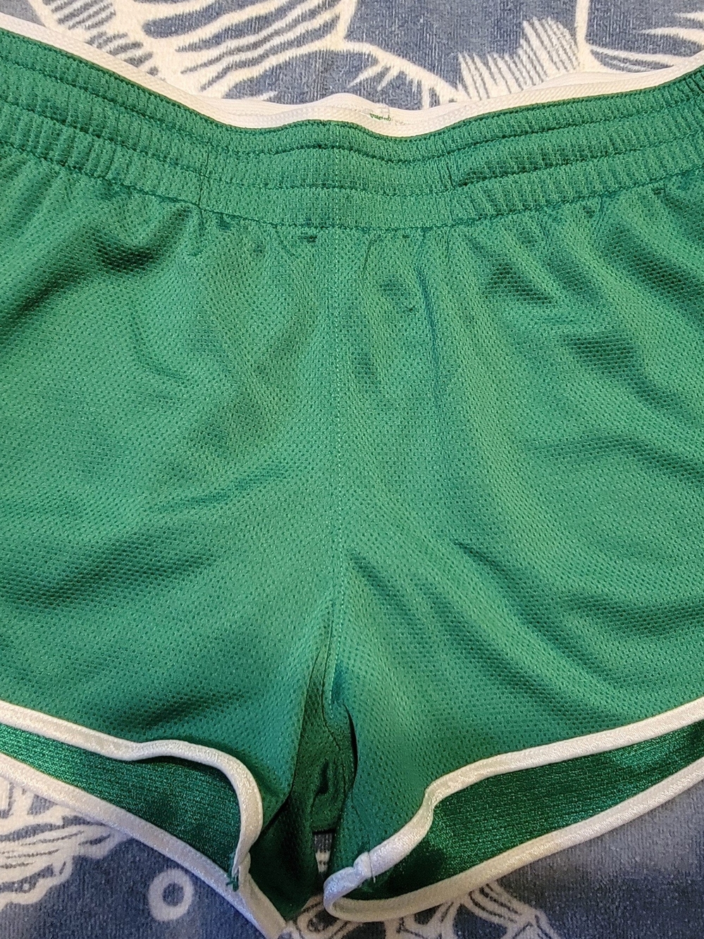 Under Armour Green Mesh Athletic Shorts with White Trim
